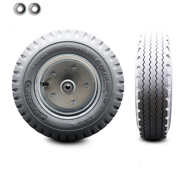 SCC- 12" x 3.5" Gray Pneumatic Wheel Only with 4" Centered Hub and Ball Bearings